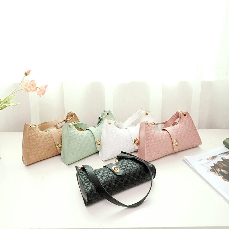 Women's All Seasons Pu Leather Solid Color Vintage Style Square Zipper Underarm Bag