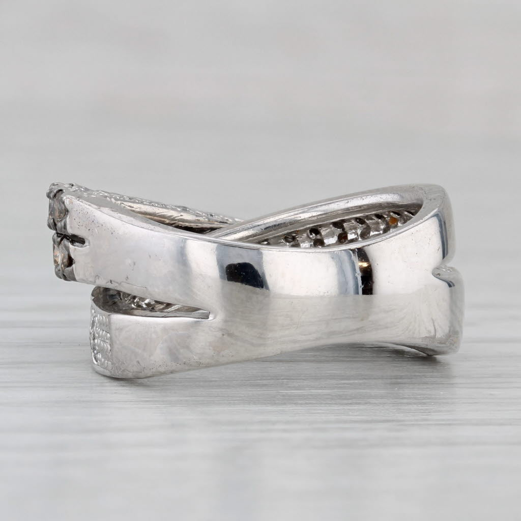 1.37ctw Diamond Overlay Ring Argyle Champagne White Diamonds 18k Gold Size 6