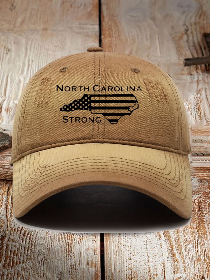 Vintage North Carolina Strong Printed Baseball Cap