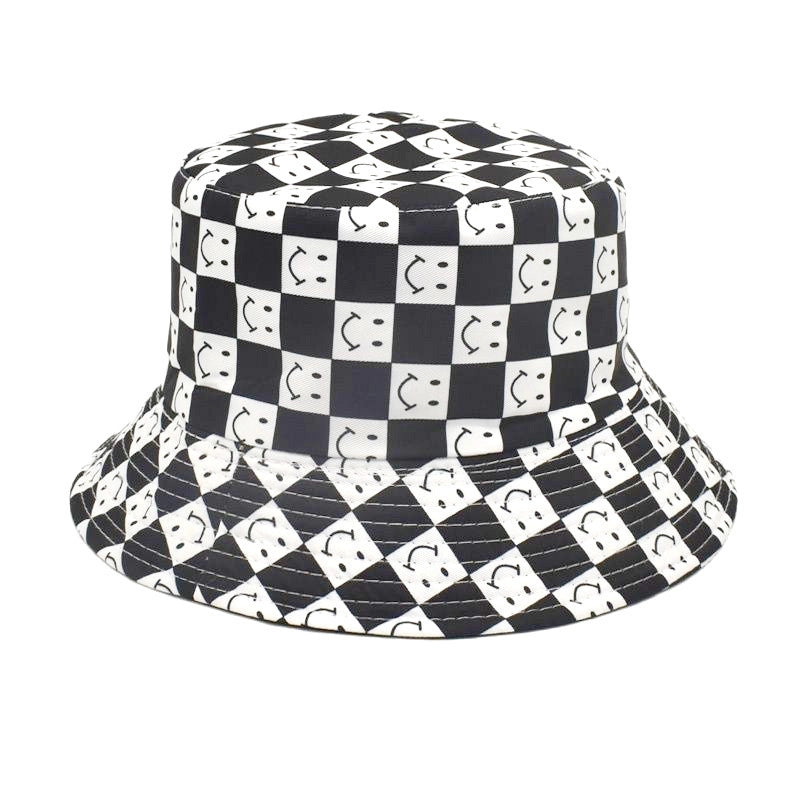 Unisex Fashion Smile Face Wide Eaves Bucket Hat