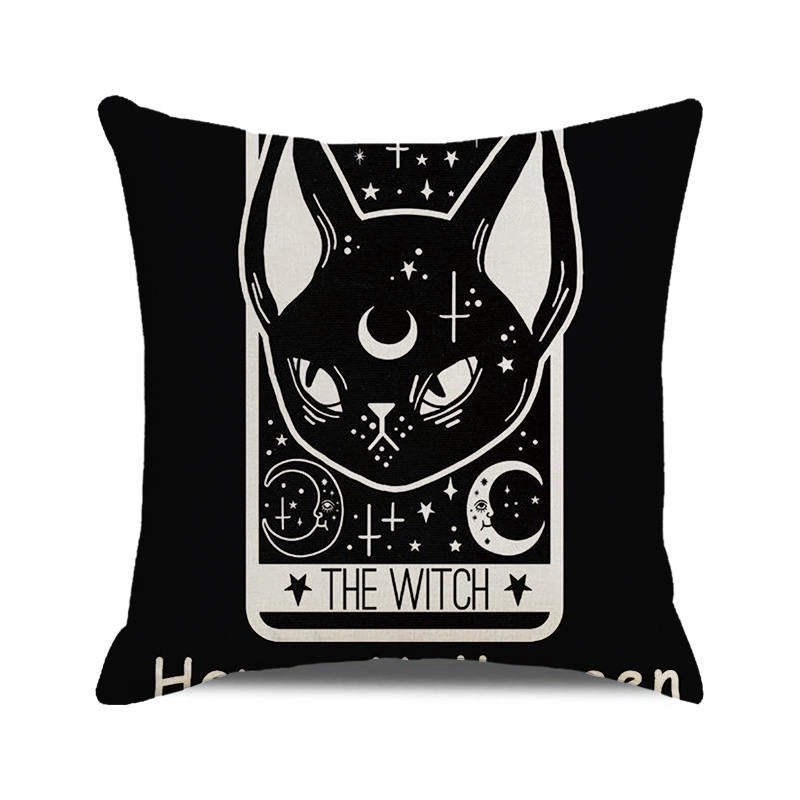 Halloween Retro Punk Palm Skull Cotton Pillow Cases Couch & Sofa Decor