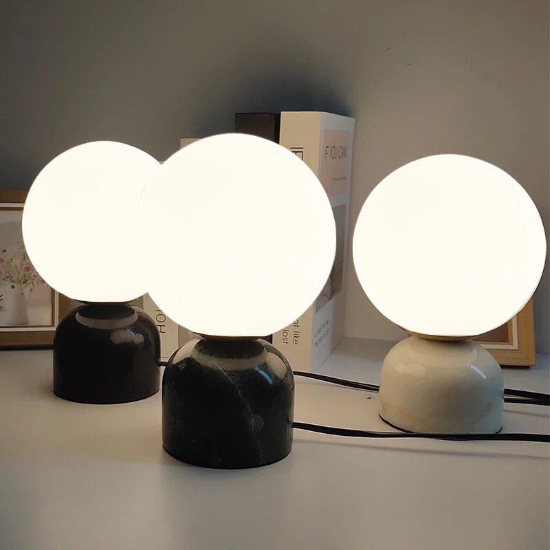 Minimalist Globe Table Lamp with High quality MARBLE Base