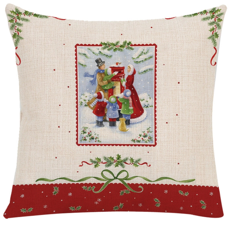 Cute Santa Claus Letter Chemical Fiber Pillow Cases