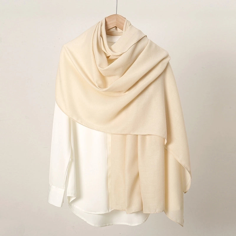 Women's Casual Sweet Solid Color Cotton And Linen Scarf