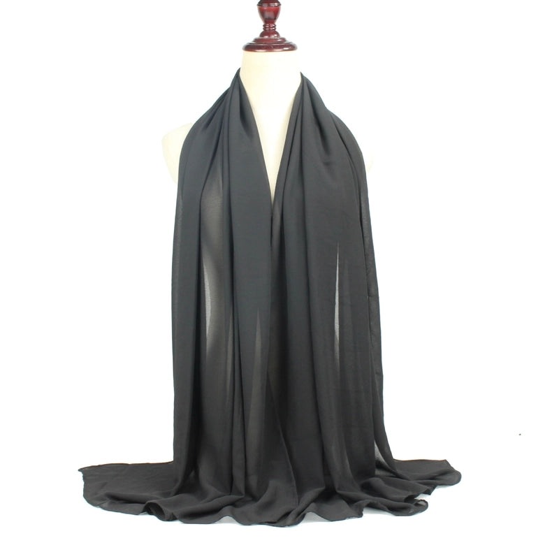 Women's Minimalist Solid Color Chiffon Scarf
