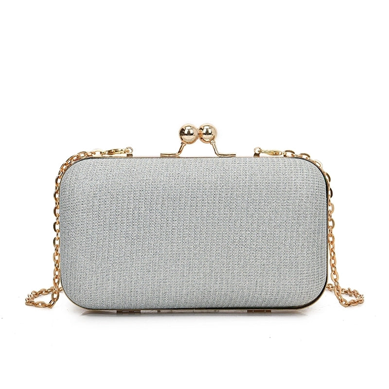 Pink Gold Silver Polyester Solid Color Sequins Square Evening Bags