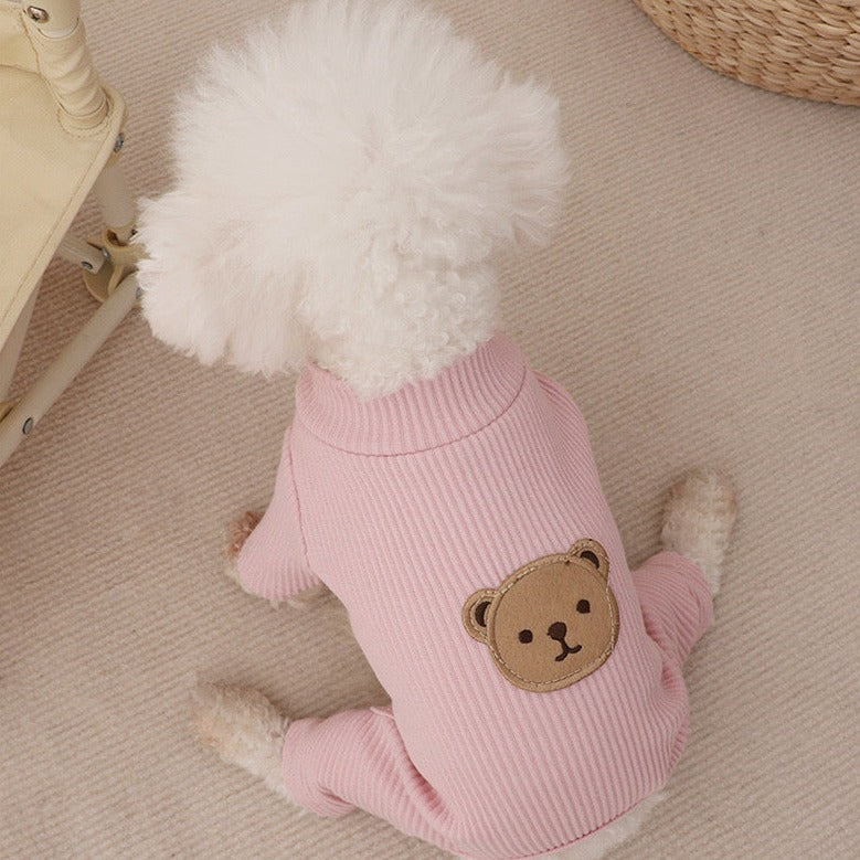 Bear Printed Dog Jumpsuits Pajama