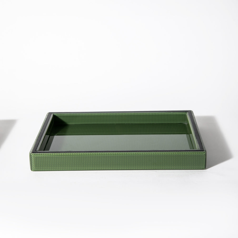 Cala Glass Decorative Tray Medium - Olive