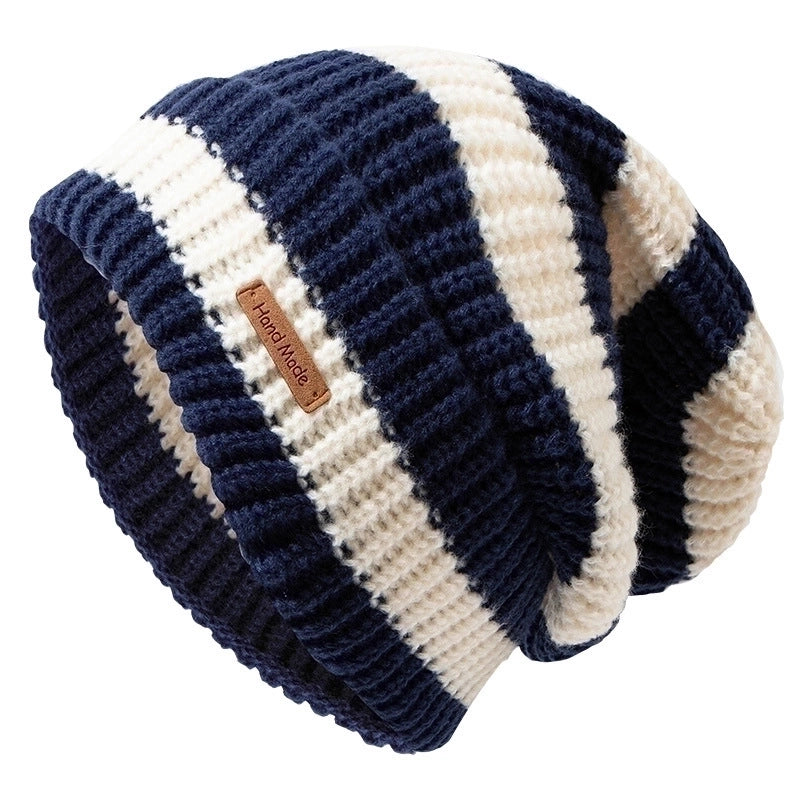 Women's Basic Lady Stripe Eaveless Wool Cap