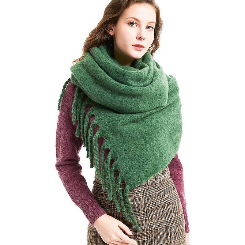 Women's Vintage Style Solid Color Polyester Scarf