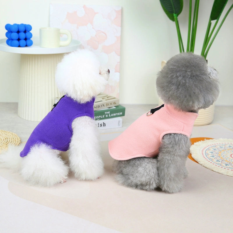 Pet Clothing  Traction Fleece Simple Casual Warm Autumn And Winter Dog Clothes