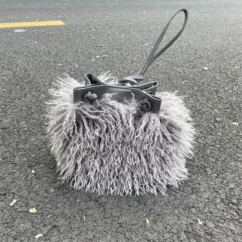Women's Medium All Seasons Plush Basic Bucket Bag