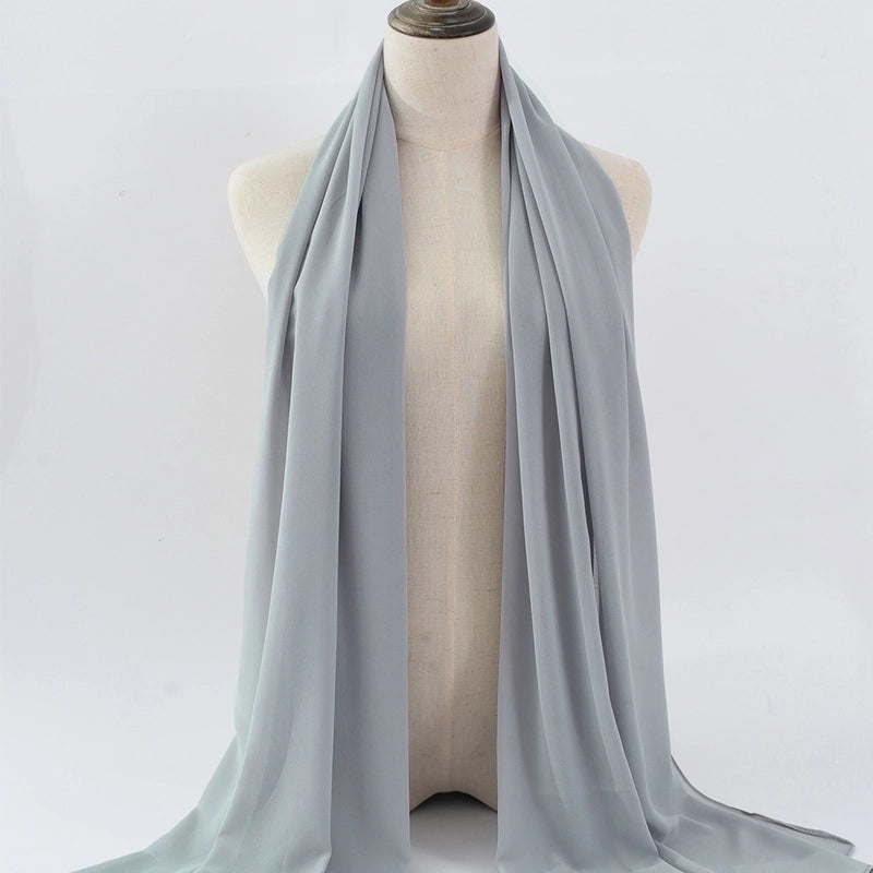 Women's Minimalist Classic Style Solid Color Satin Silk Scarf
