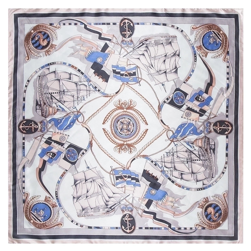 Women's Elegant Sweet Ship Satin Silk Scarf
