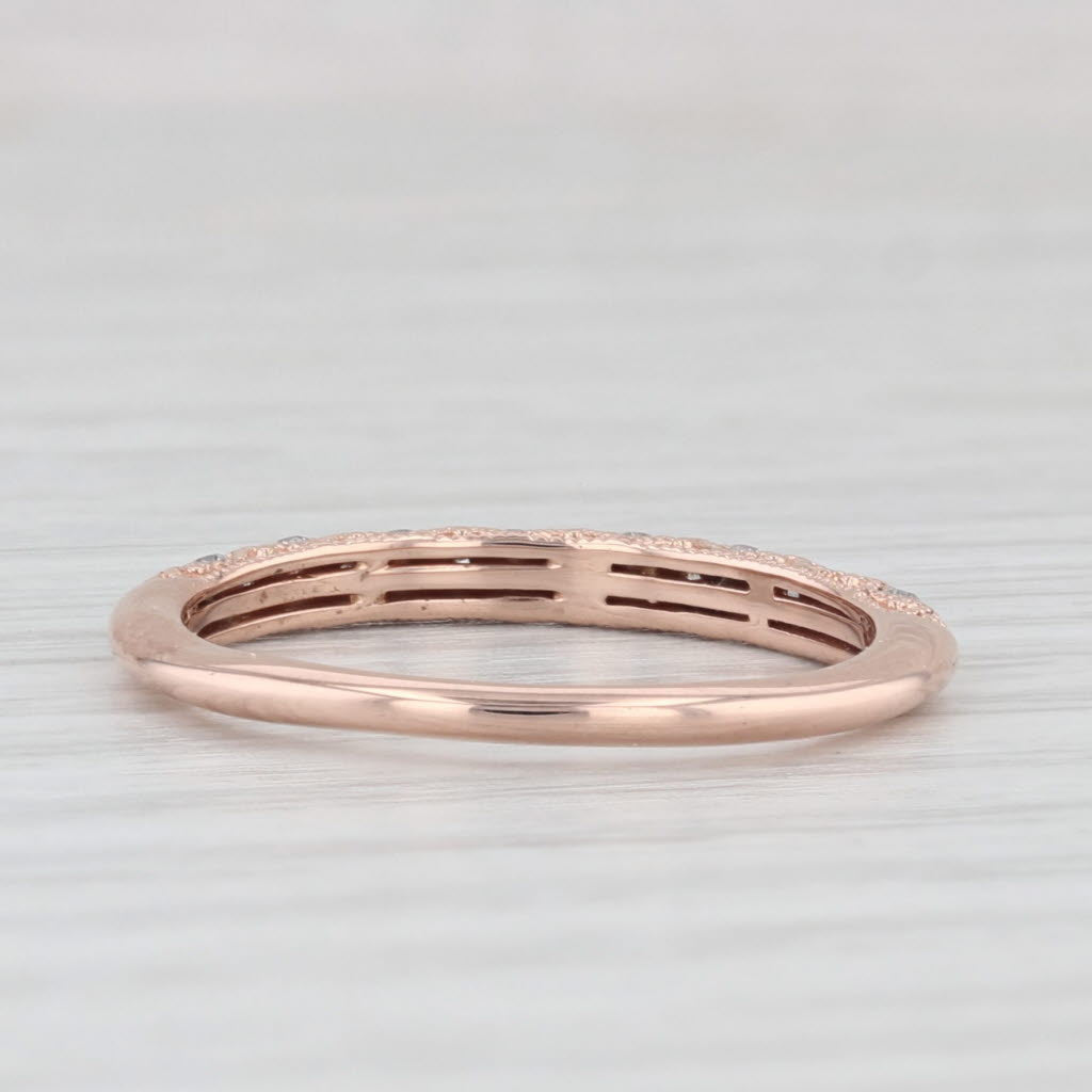 0.12ctw Diamond Stackable Ring 10k Rose Gold Wedding Anniversary Band IGL
