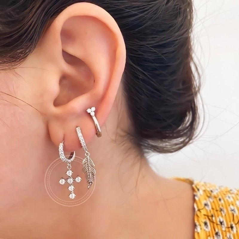 Minimalist Geometric Copper Artificial Gemstones Copper Earrings