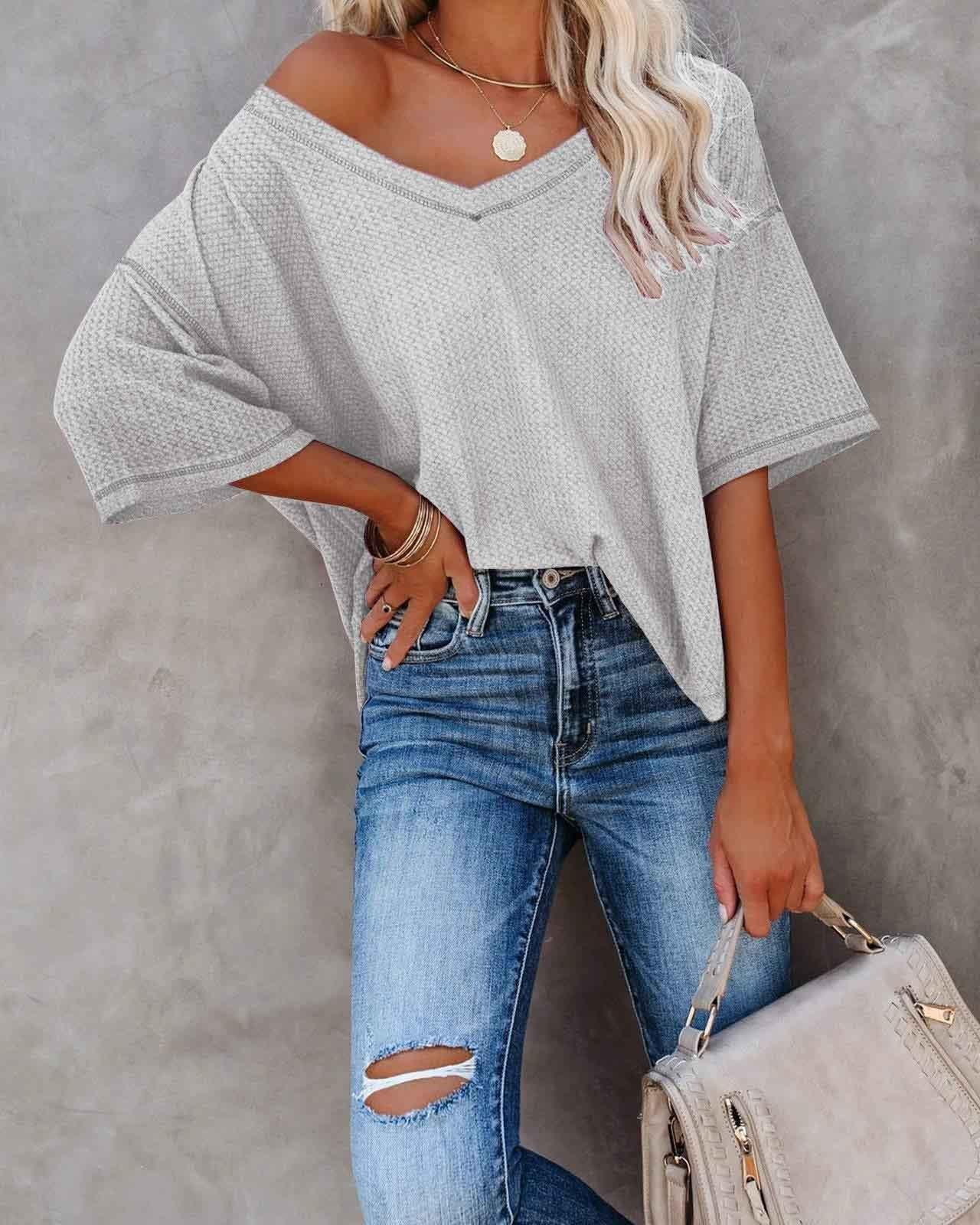 V-Neck Dolman Sleeve Top