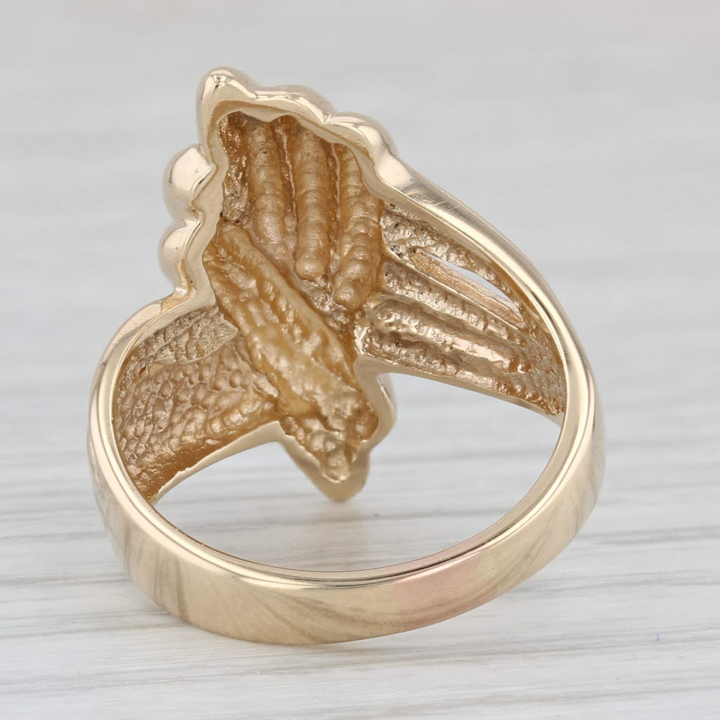 Knot Work Bypass Ring 14k Yellow Gold Size 5.5