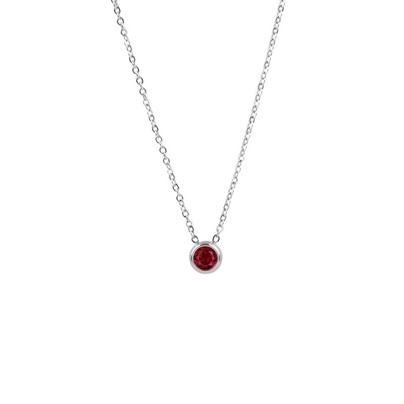 1 Piece Lady Round Stainless Steel Titanium Steel 18k Gold Plated Zircon Pendant Necklace