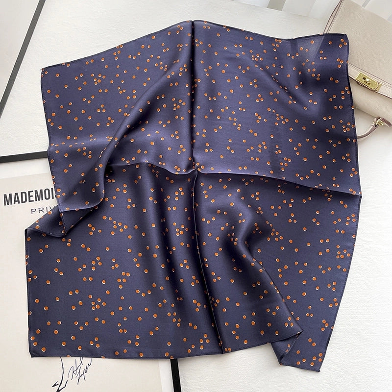 Women's Elegant Business Polka Dots Silk Printing Silk Scarf