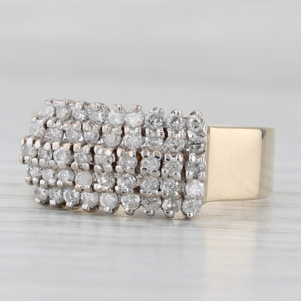 0.54ctw Diamond Cluster Ring 14k Yellow Gold Size 6.75