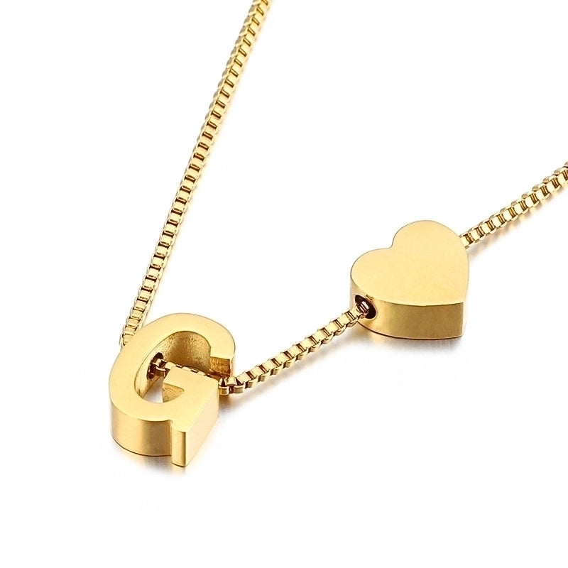 Titanium Steel 18K Gold Plated Korean Style Plating Letter Necklace
