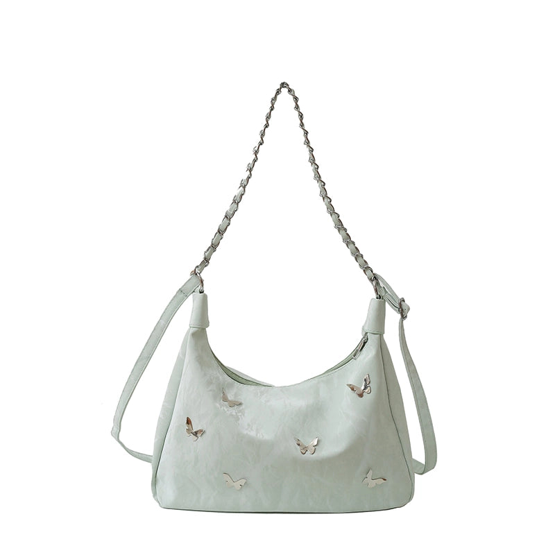 Women's Pu Leather Solid Color Streetwear Square Zipper Shoulder Bag Underarm Bag