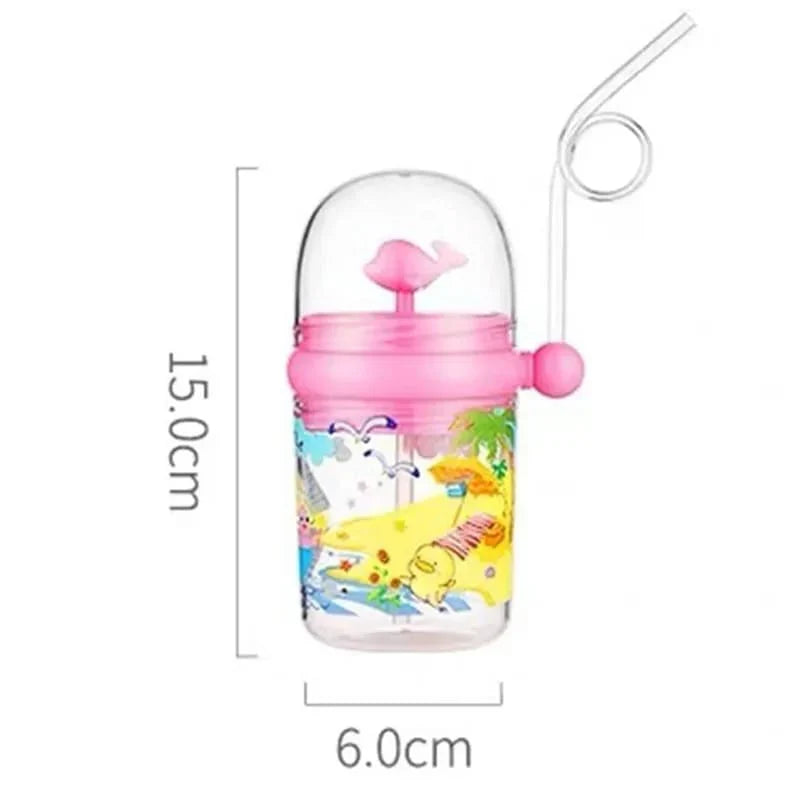 Cartoon Baby Feeding Cup With Straw Water Bottle