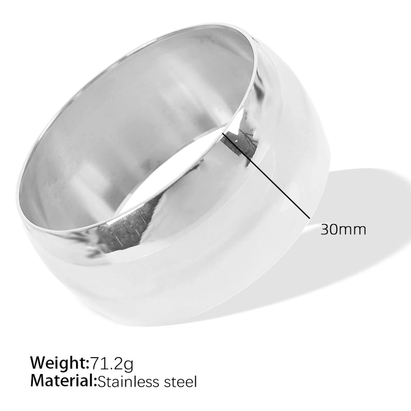 Exaggerated Minimalist Circle Round 304 Stainless Steel 18K Gold Plated Bangle In Bulk