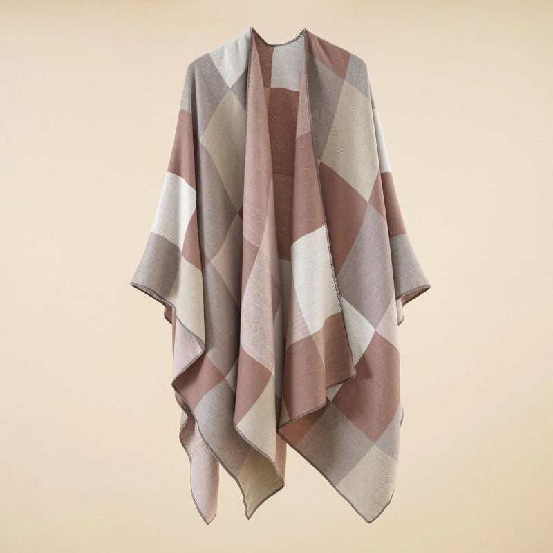 Women's Casual Lattice Polyester Tassel Shawl