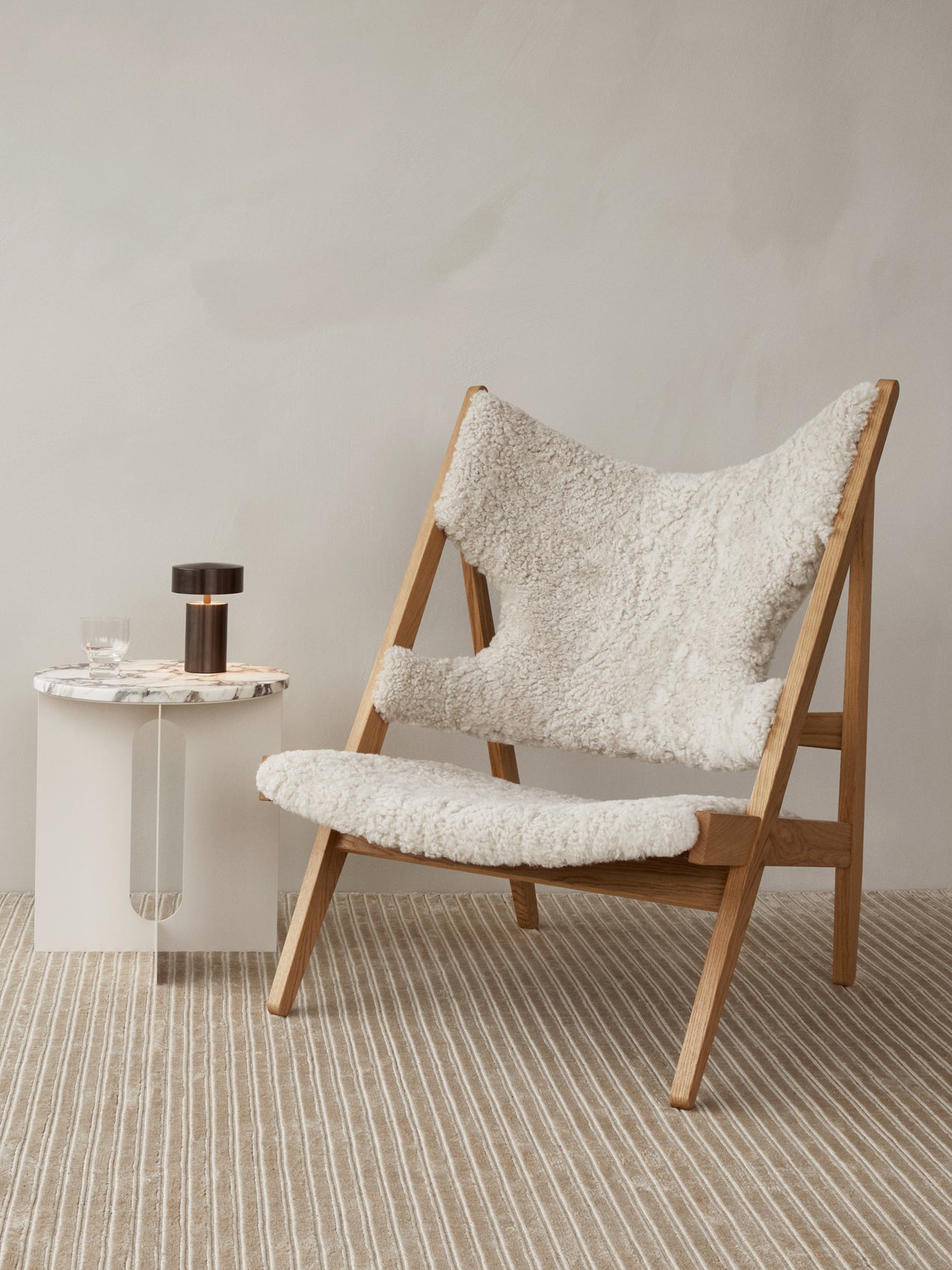 Knitting Chair. Sheepskin