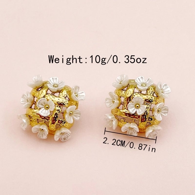 1 Pair Casual Sweet IG Style Flower 304 Stainless Steel 14K Gold Plated Ear Studs
