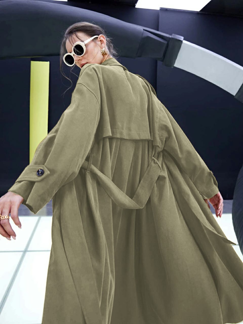 Slant Pocket Belted Trench Coat