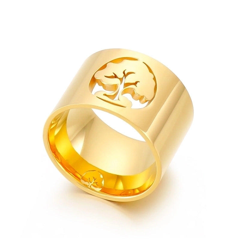 Titanium Steel 18K Gold Plated Fashion Plating Flower