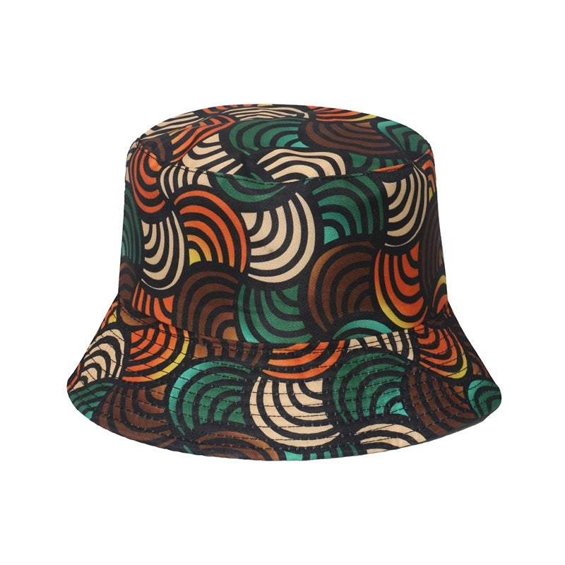 Unisex Exaggerated Punk Streetwear Sun Printing Flat Eaves Bucket Hat