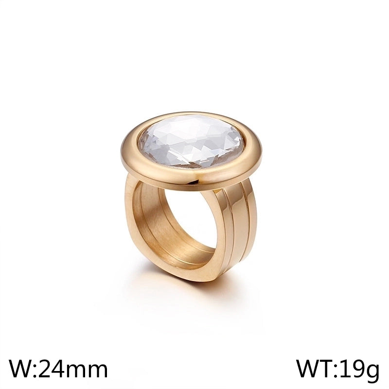 Titanium Steel 18K Gold Plated Fashion Plating Geometric No Inlaid