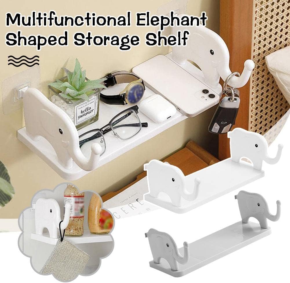 Multifunctional Elephant Shaped Wall Hanging Storage Shelf