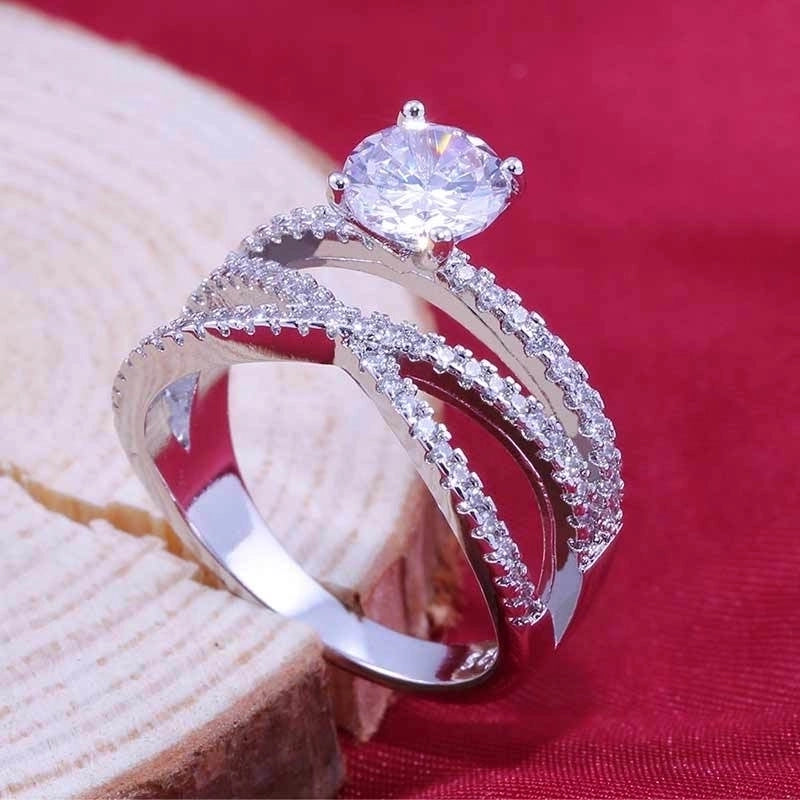 New Eight Hearts And Eight Arrows Zircon Diamond Ring Double Winding Copper Ring