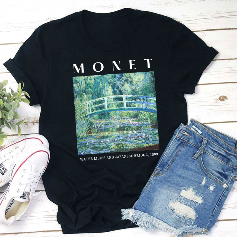 Monet Water Lilies And Japanese Bridge 1899 Teacher T-Shirt