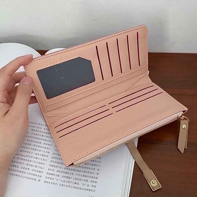 Women's All Seasons Pu Leather Solid Color Fashion Square Zipper Long Wallet