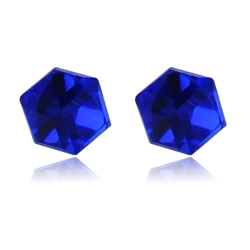 1 Pair Minimalist Geometric Artificial Crystal Magnet Stud Earrings