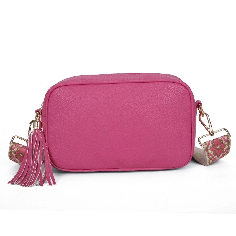 Women's Medium Pu Leather Solid Color Elegant Classic Style Square Zipper Shoulder Bag Crossbody Bag Square Bag