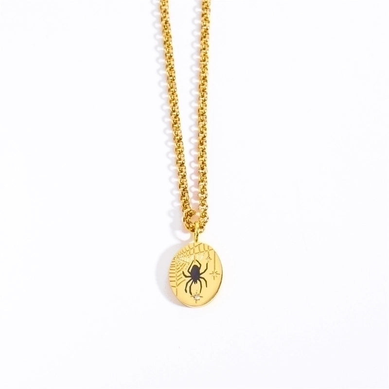 Fashion Geometric Titanium Steel Pendant Necklace Stoving Varnish Stainless Steel Necklaces