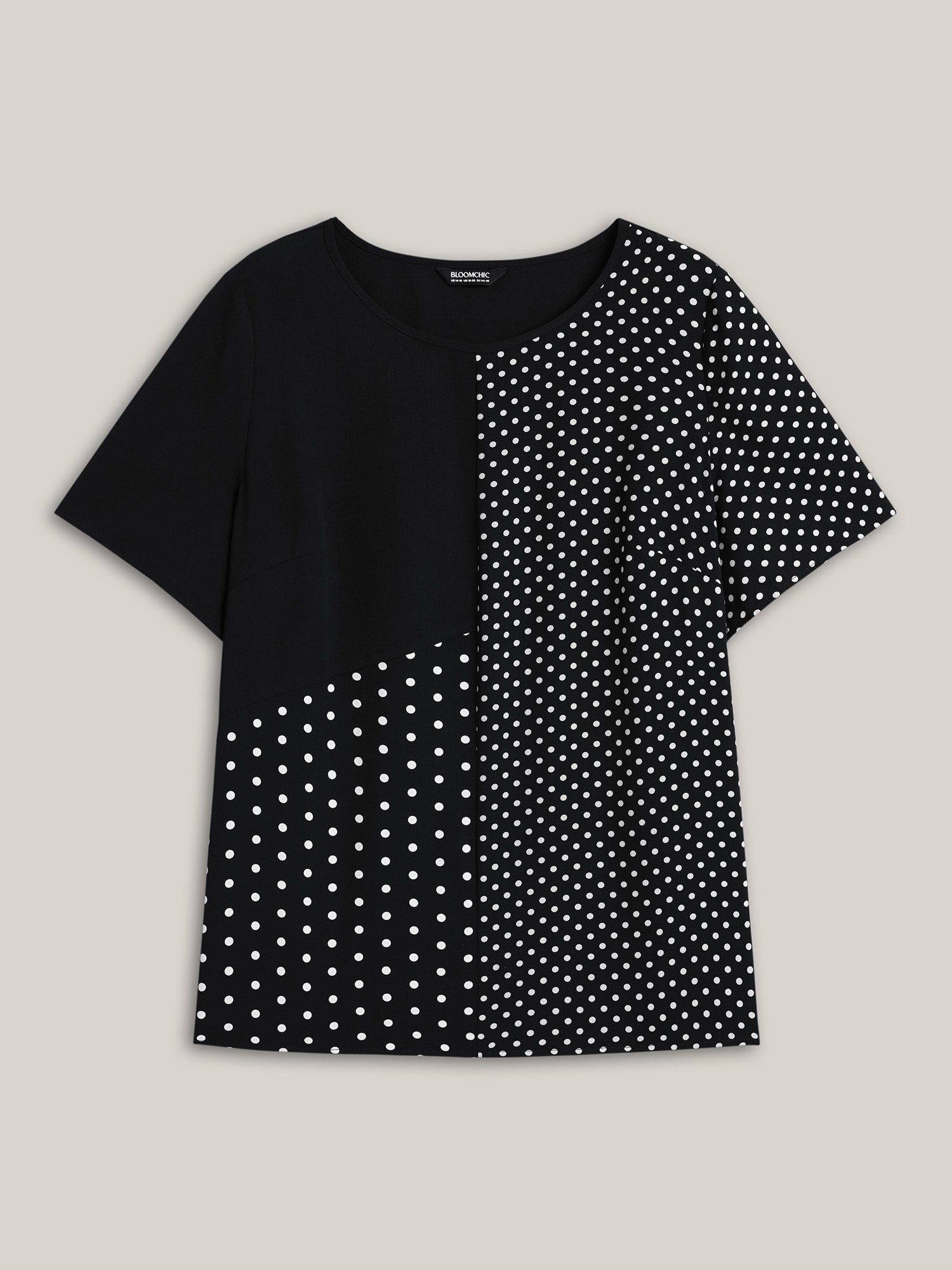 Polka Dot Panelled A-Line Shirt