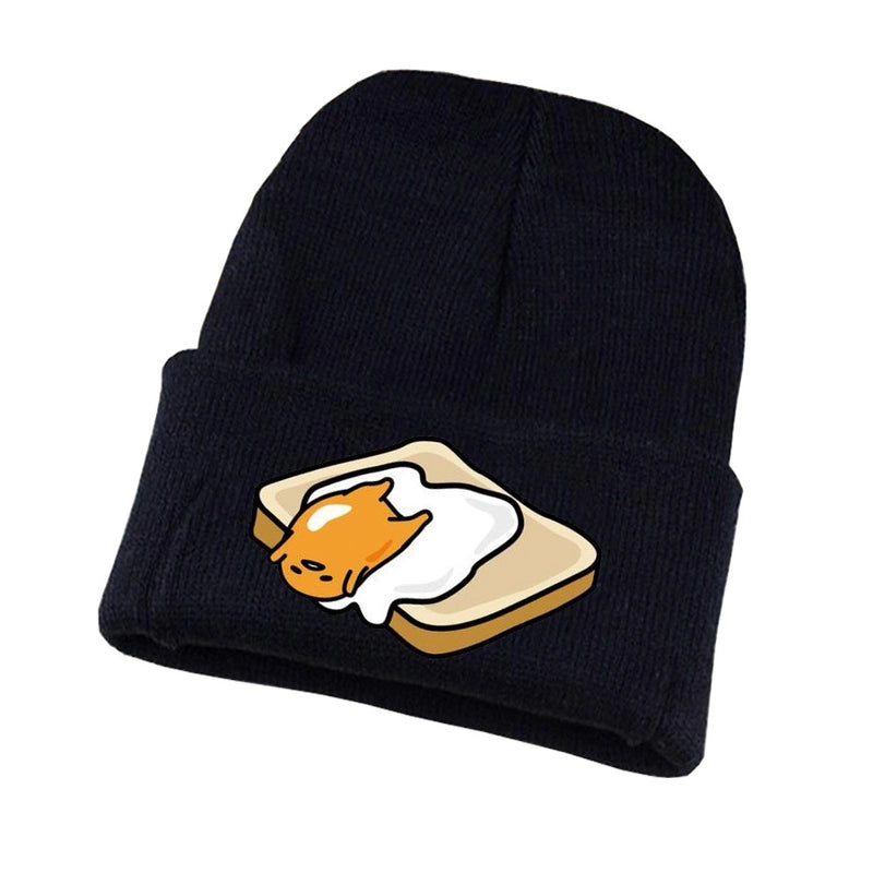 Anime Egg Yolk Jun Peripheral Knitted Wool Hat Student Sports Leisure Hat Men's And Women's Winter Warm Plush Hat