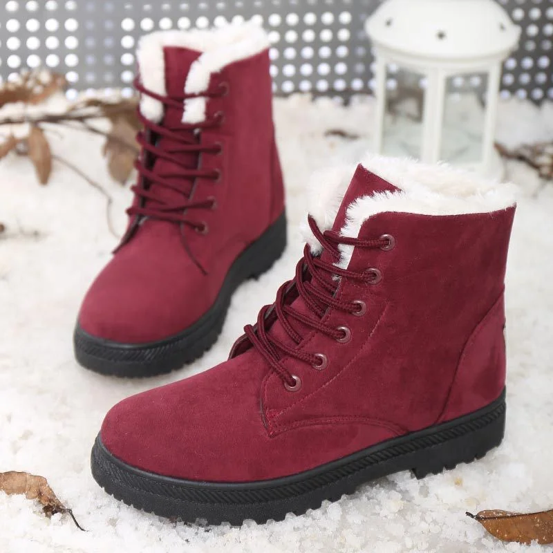 Women Warm Fur Lined Ankle Boots