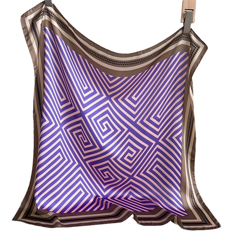 Unisex Minimalist Stripe Polyester Satin Printing Silk Scarf