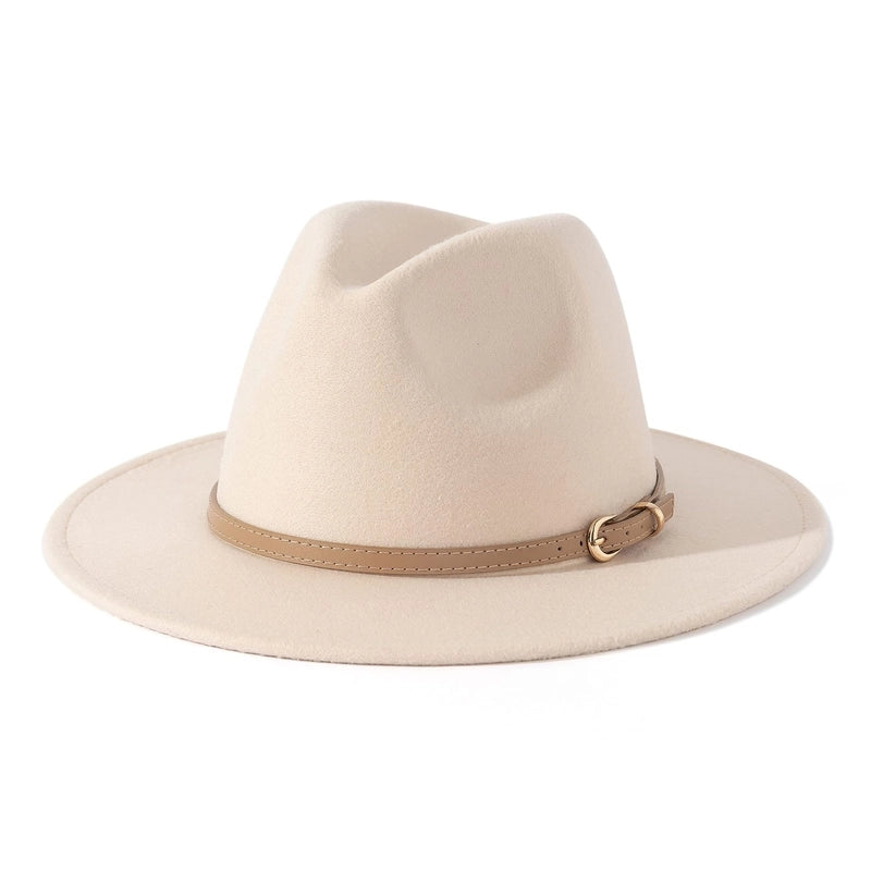 Fashion Flat Top Hat Women's British French Socialite Elegant Felt Hat Autumn And Winter Warm Jazz Hat Men's
