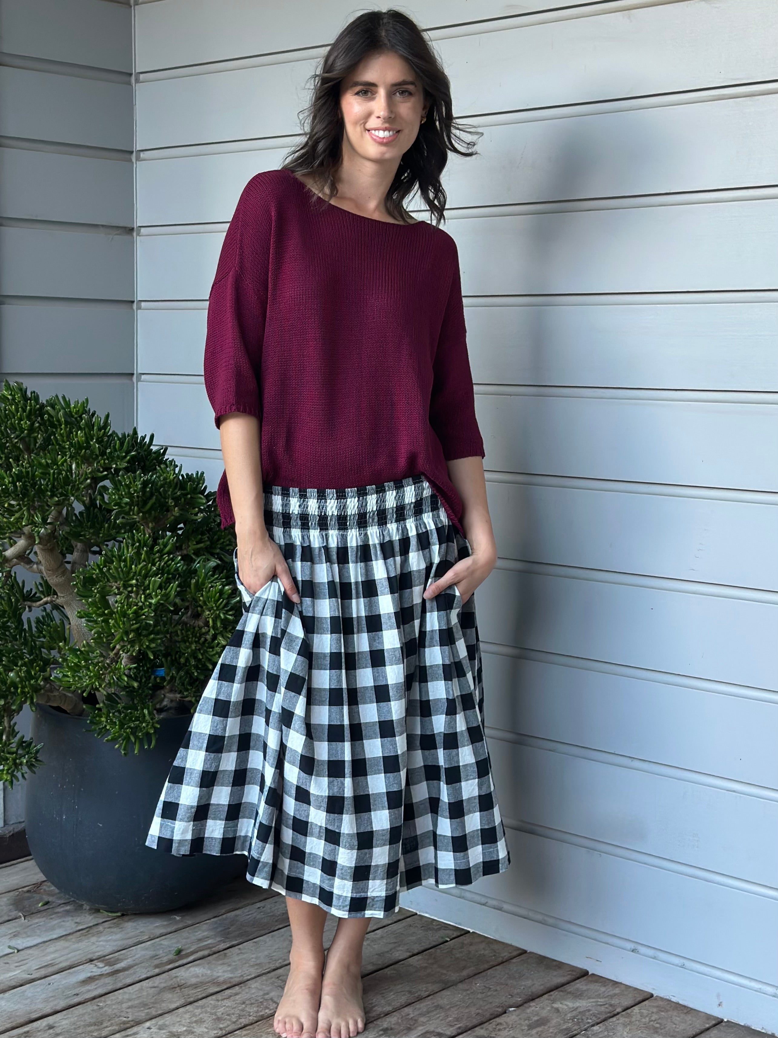 lola skirt - black check