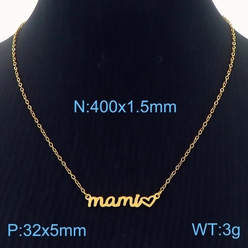 Minimalist Letter Titanium Steel 18K Gold Plated Plating Necklace